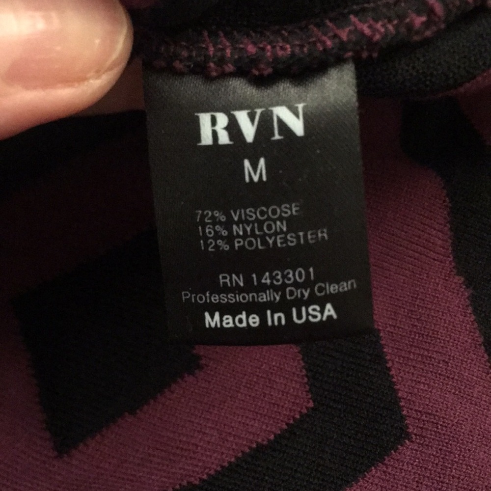 RVN Bodycon Stripe Printed Stretch Knit dress - Picture 5 of 5